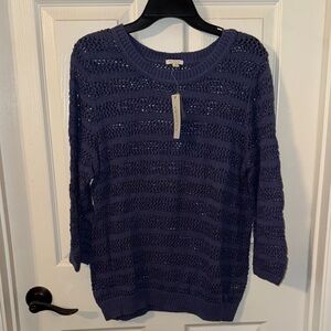 Sonoma Women's Open Knit Sweater in Denim Blue